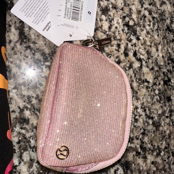 Lululemon wristlet Sparkling Pink Coin Pouch with Gold Accent - Picture 2 of 11